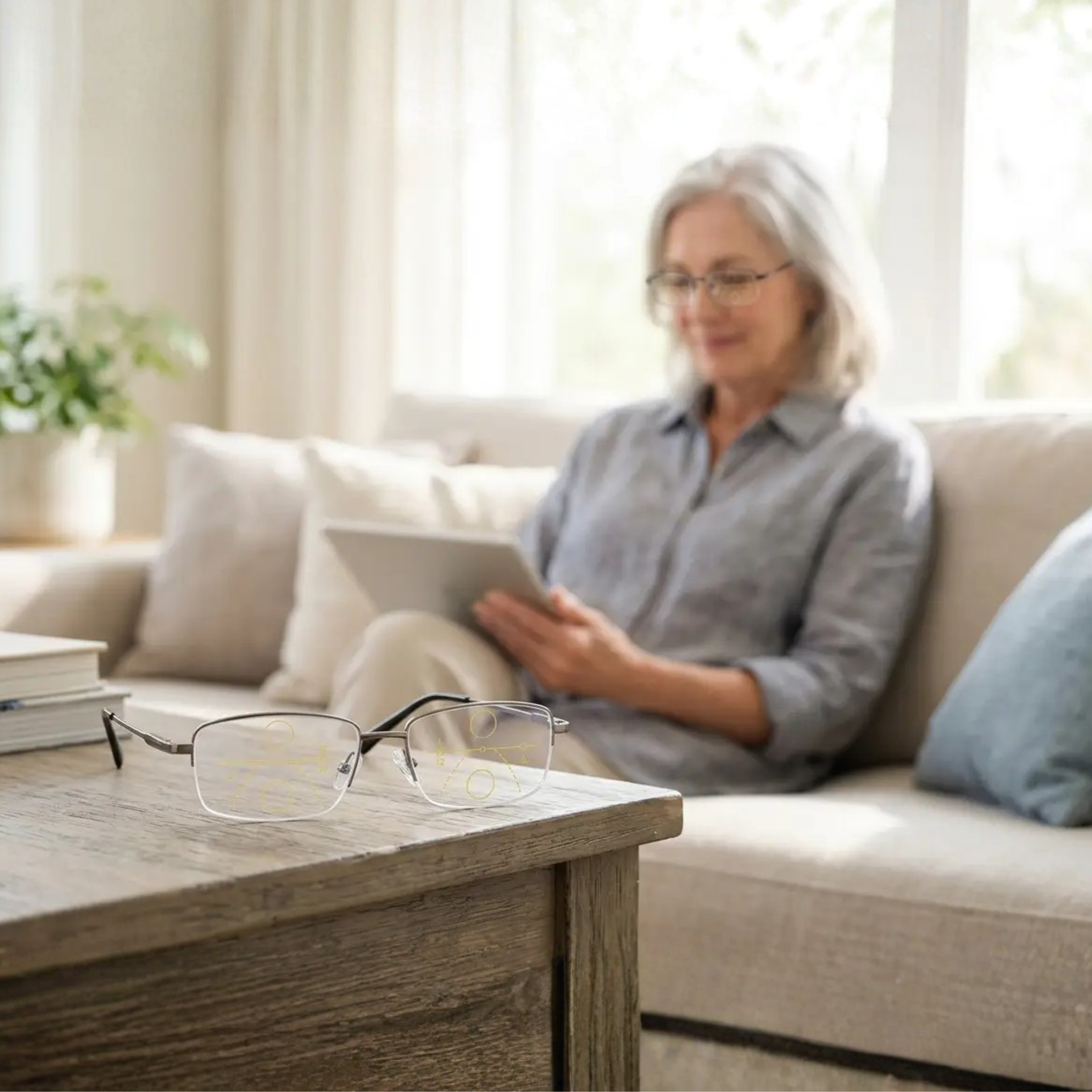 Multifocal Reading Glasses with Blue-Light Filter & Anti-Glare Coating for Reading, Screens & Distance Vision | Thomler