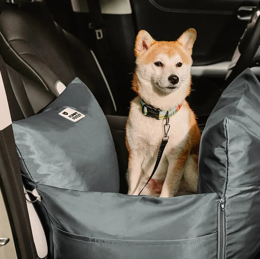 Padded Dog Car Seat Booster with Safety Harness & Side Bolsters – Waterproof Washable Pet Travel Carrier for Cars, SUVs & Travel | Thomler