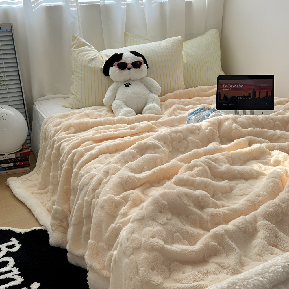 Sherpa Fleece Throw Blanket – Year-Round Warmth & Softness for Couch, Bed & Travel | Thomler