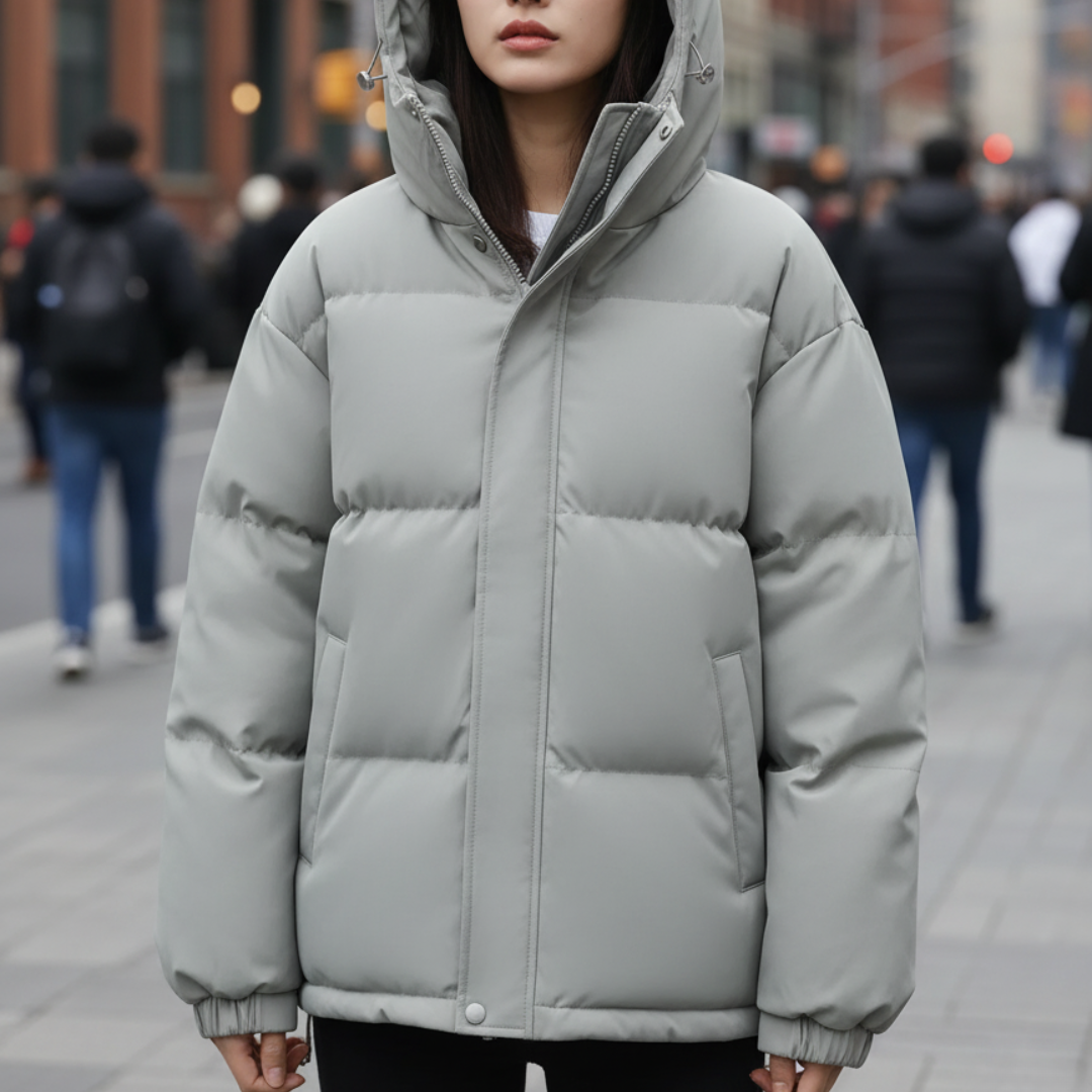 Hooded Puffer Jacket for Women – Water-Resistant Quilted Winter Coat with Side Pockets for Everyday Wear, Travel & Outdoor Activities | Thomler