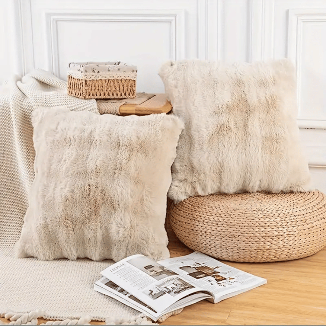 Faux Fur Throw Pillow Cases – Ultra Plush Decorative Covers with Hidden Zip for Living Room, Bedroom & Sofa | Thomler