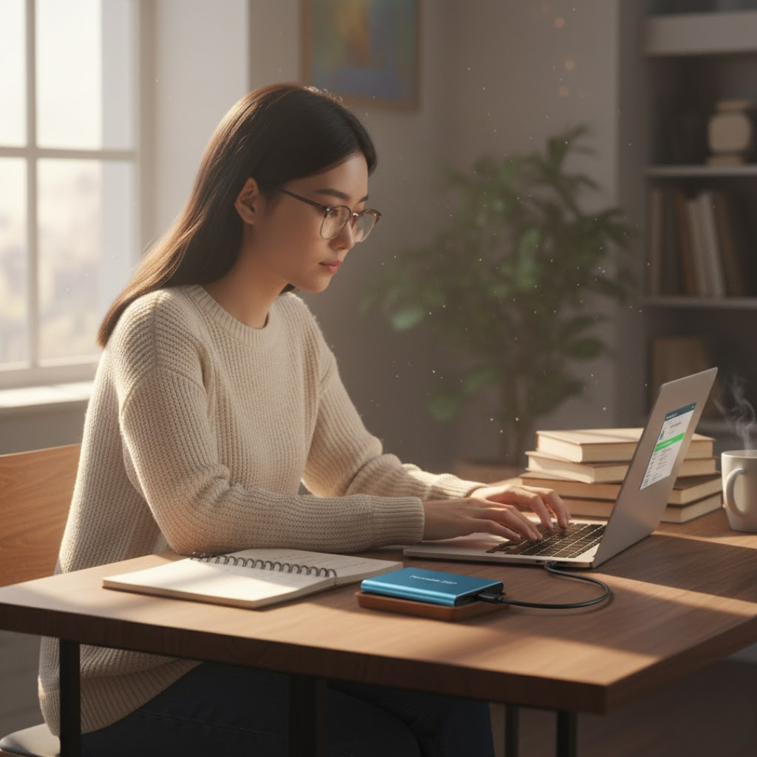 External Solid State Drive Impact-Resistant 1 TB Portable Storage USB 1050 MB/s Fast File Transfer | Thomler