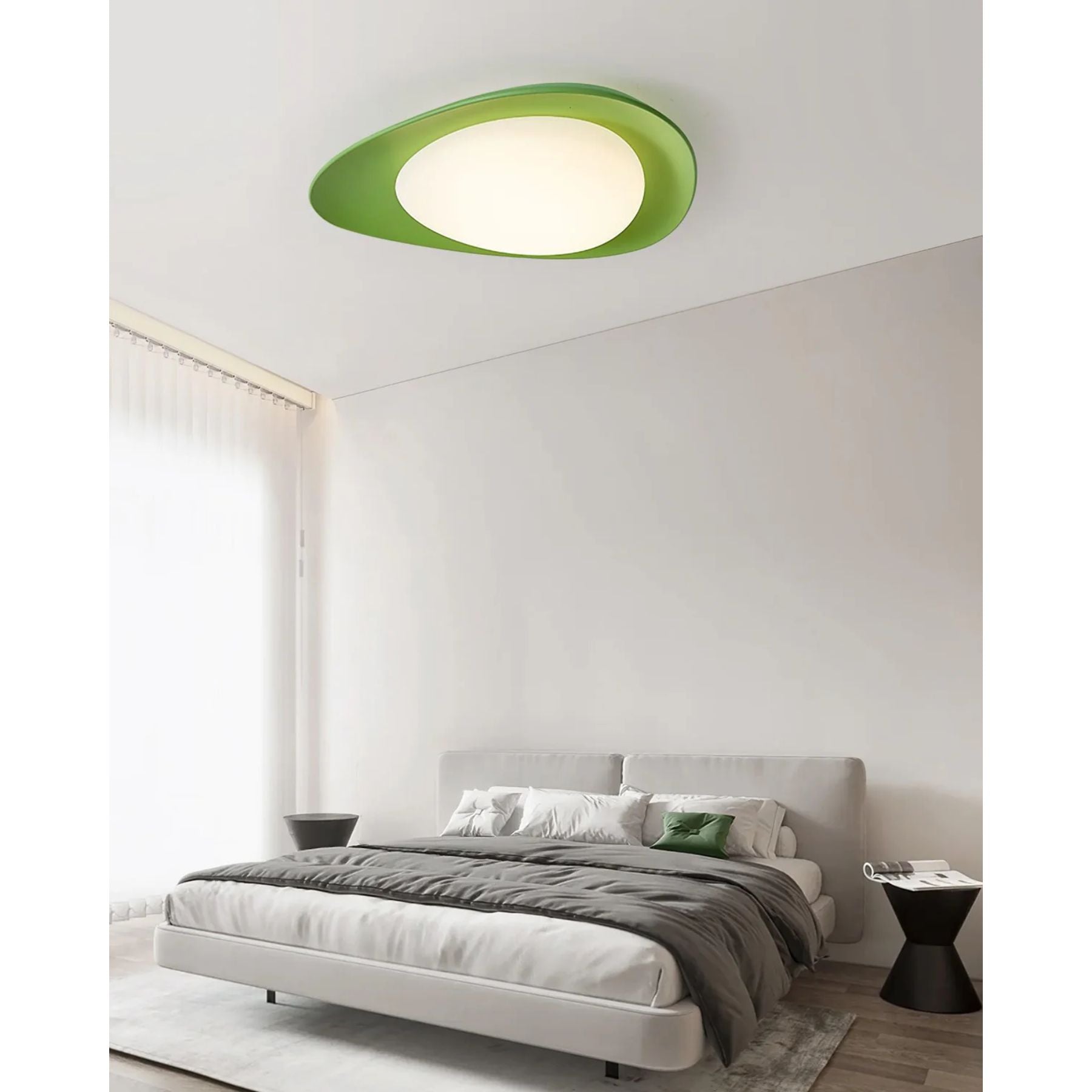 Ceiling Lamp Resin Leaf Shape Integrated LED Green Bedroom Dining Room Scandinavian Modern Lighting | Thomler