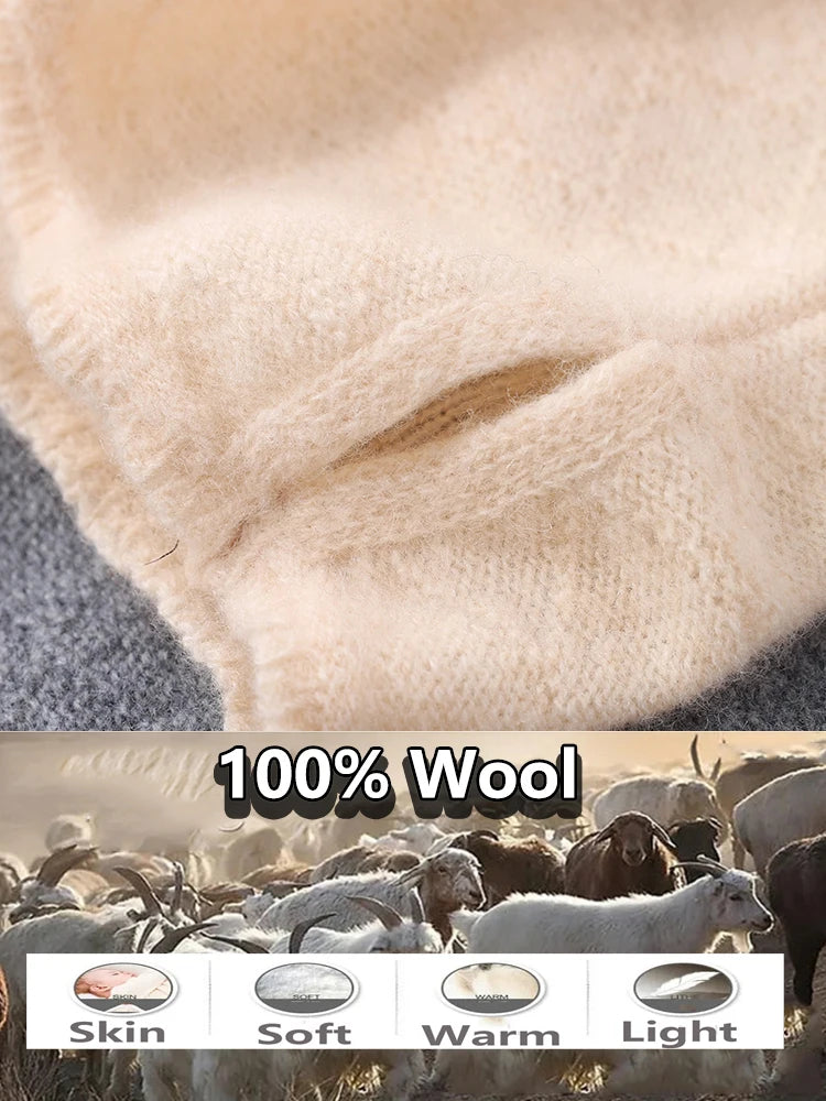 Soft Wool Neck Warmer with Pullup Coverage for Women | Cold Weather Face Guard & Ear Protector | Thomler