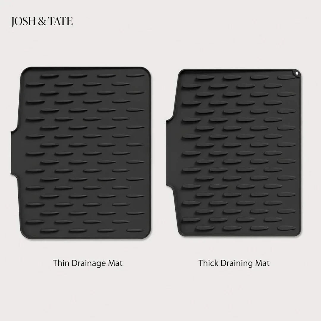 Silicone Kitchen Counter Mat with Drainage Channels for Dishes Pots Cutting Boards Heat-Resistant Non-Slip Drying Pad | Thomler