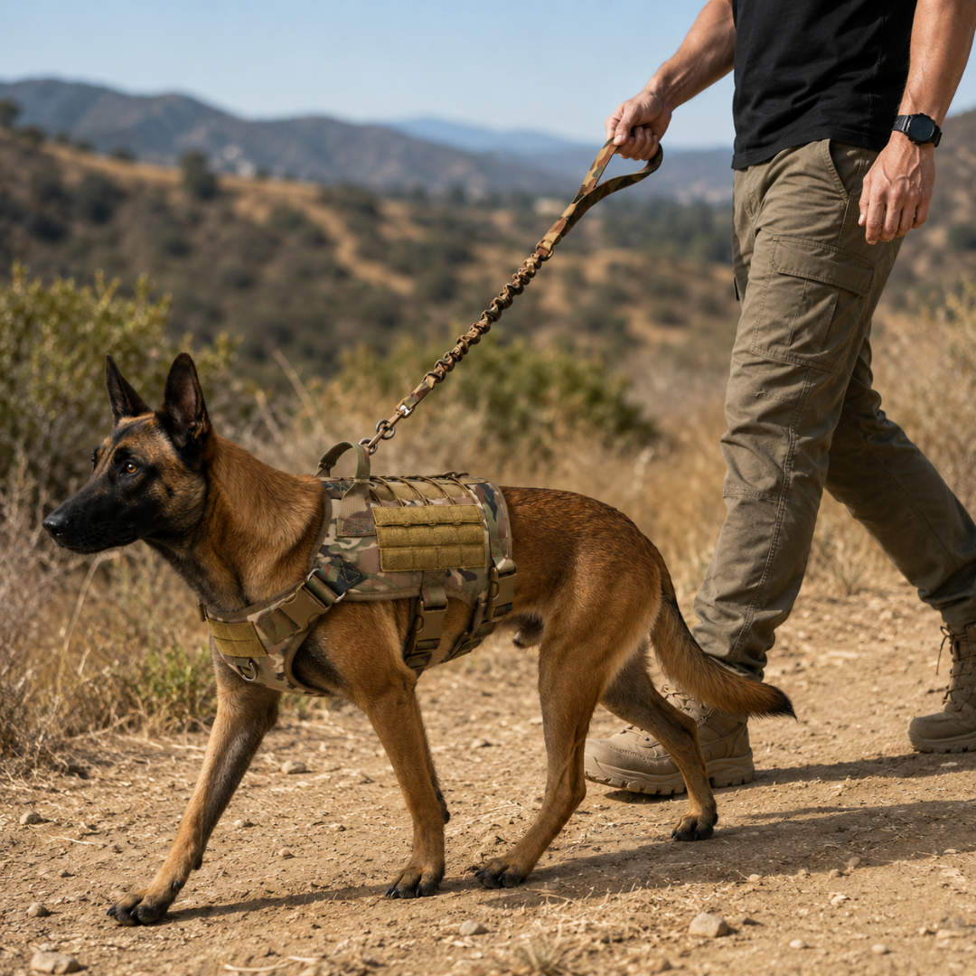 Military-Inspired Full-Body Dog Harness with Adjustable Straps and Reinforced Leash Attachment for Large Breed Training and Walking | Thomler
