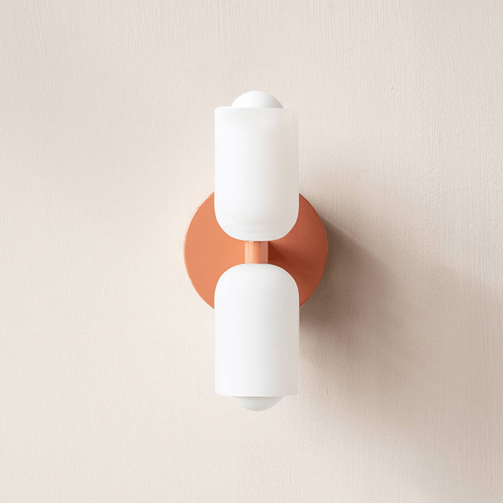 Dual-Beam Acrylic Wall Sconce with Warm Glow and Cream Diffuser for Living Room Hallway Bedroom Entryway | Thomler