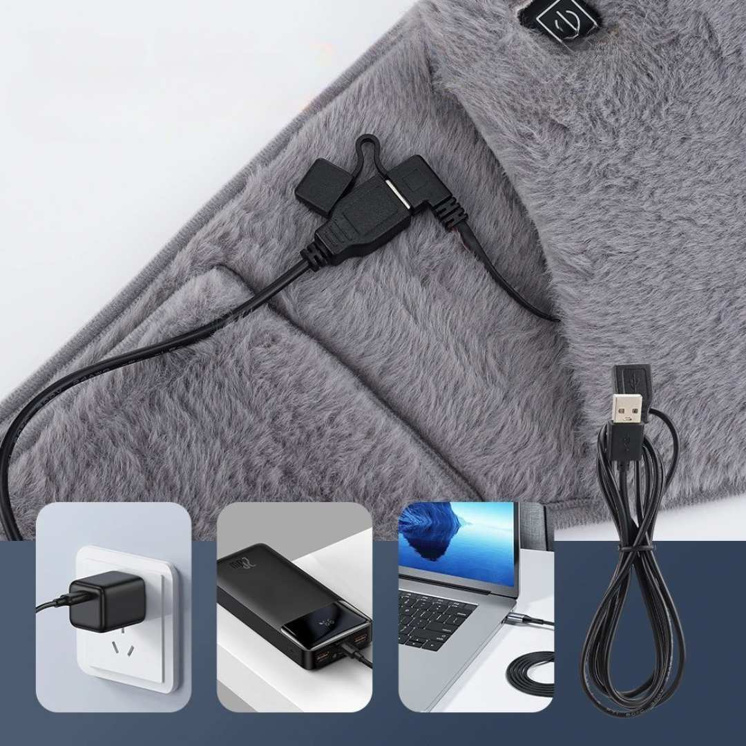 Heated Belly & Back Wrap with 3 Temperature Settings and USB-C Charging for Cramps, Muscle Pain & Cold Days | Thomler
