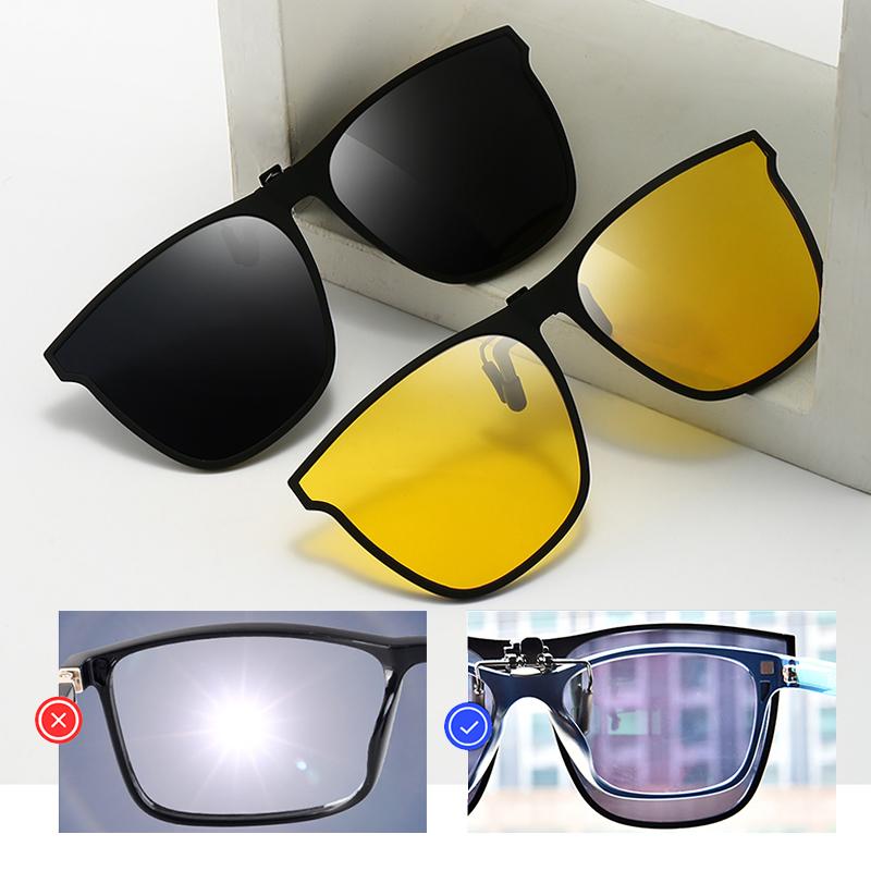 Polarized Flip-Up Clip-On Sunglasses for Prescription Glasses | UV400 Protection | Lightweight Magnesium Alloy | Driving Fishing Outdoor | M | Thomler