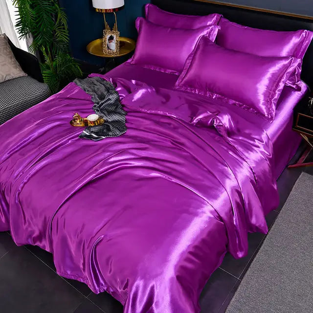 Satin Duvet Cover Set with Pillowcases Smooth Silky Bedding Full Queen King for Bedroom Decor Soft Luxury Comforter Cover Machine Washable | Thomler