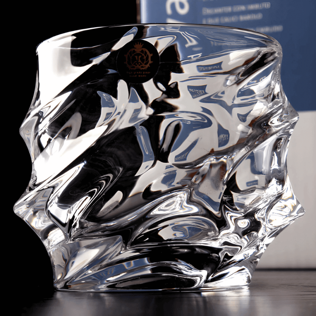 Textured Crystal Whiskey Tumbler Set – Premium Handmade Glassware for Bourbon & Scotch | Thomler