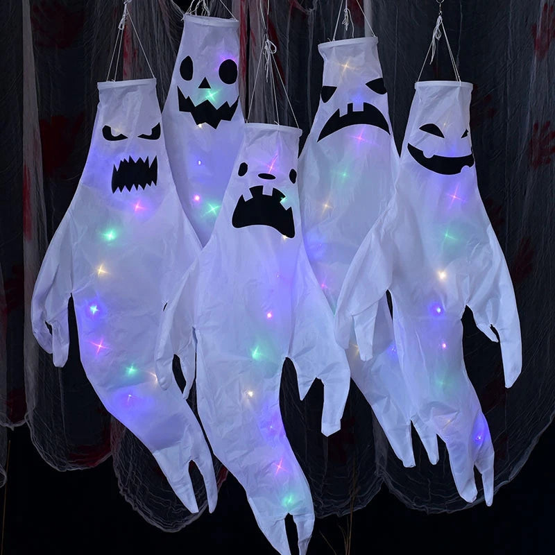 LED Illuminated Spirit Windsock Decorations for Outdoor Yards and Indoor Displays – Festive October Hanging Accents | Thomler
