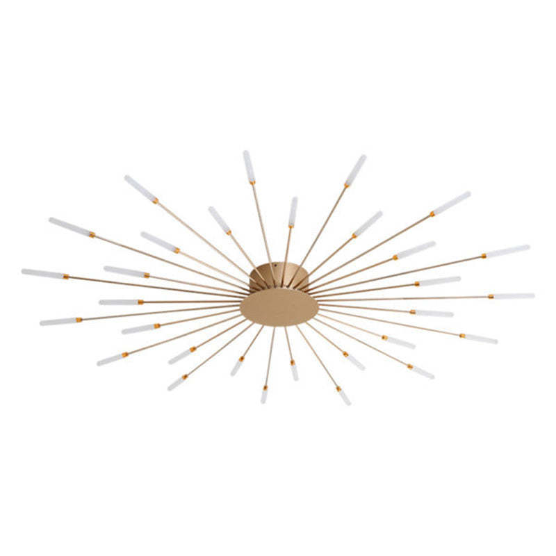 Starburst Flush Mount Ceiling Light Black Gold Modern Firework LED Fixture Bedroom Living Room Natural White Hardwired Indoor | Thomler