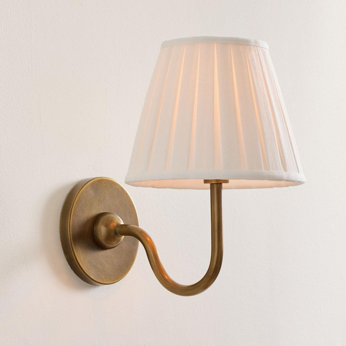 Brass Sconce with Fabric Drum Shade – 1 or 2 Light Hardwired Fixture for Bedroom, Hallway & Living Room | Thomler