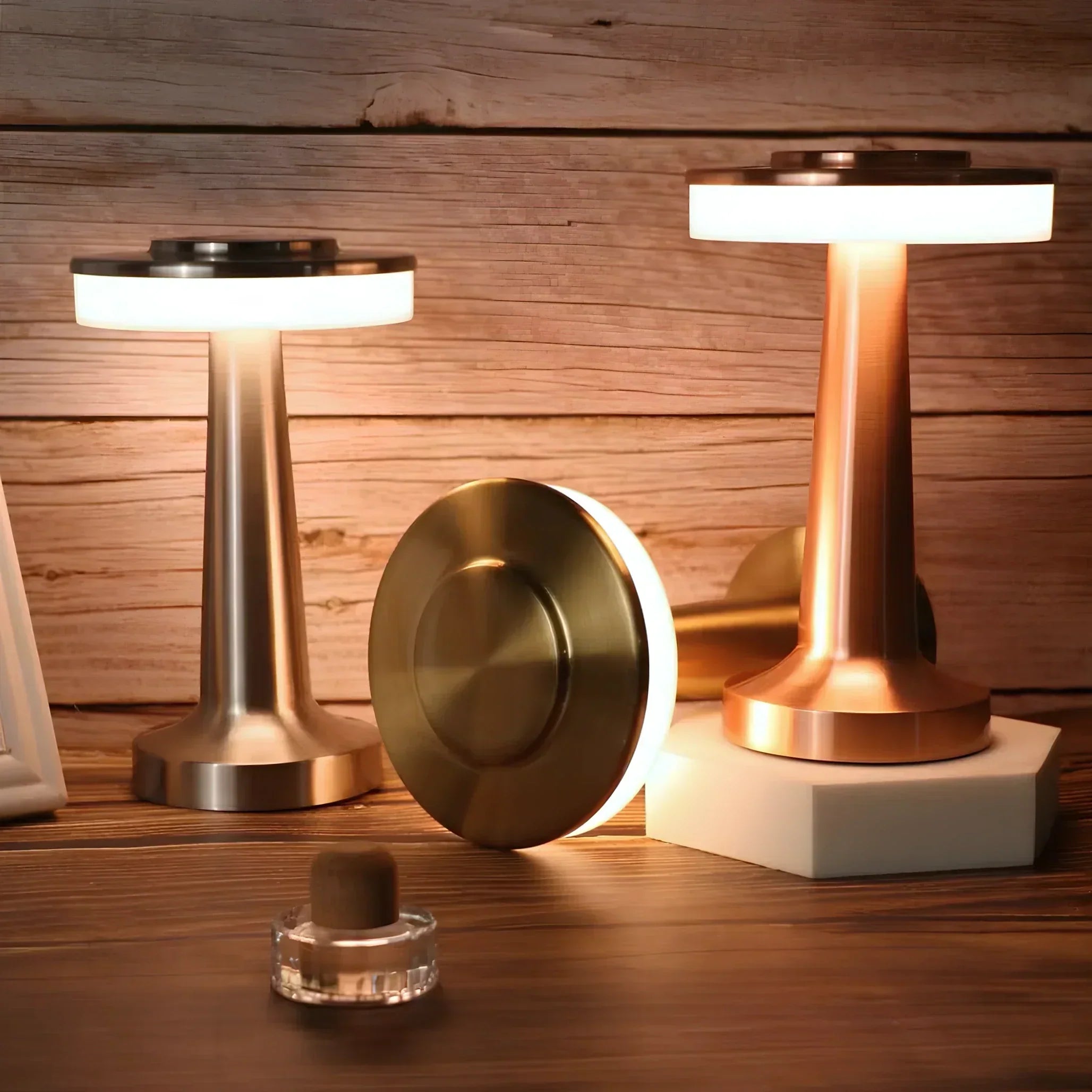 Table Lamp Metal 21.0 cm USB Rechargeable Dimmable Bedroom Restaurant Wireless LED Mood Lighting | Thomler