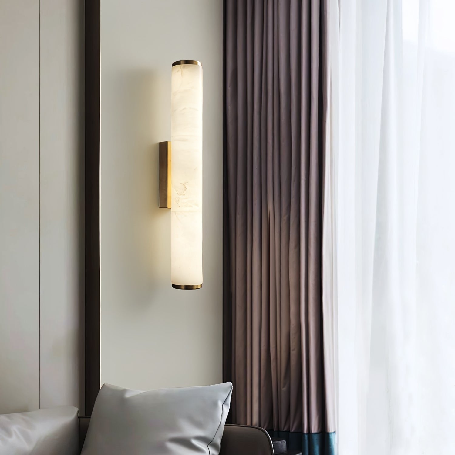 Wall Lamp Marble Copper Up To 31.5 in Warm LED Bedroom Hallway Modern Minimalist Sconce Lighting Fixture | Thomler