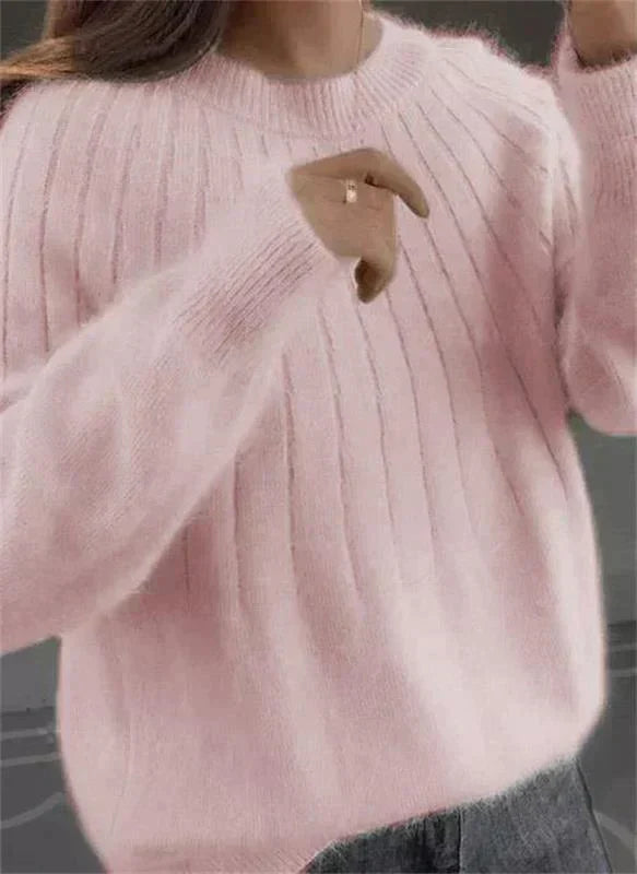 Luxe Cashmere Knit Sweater for Women – Soft Pullover Top for Fall & Winter, Versatile Everyday Layering Piece | Thomler