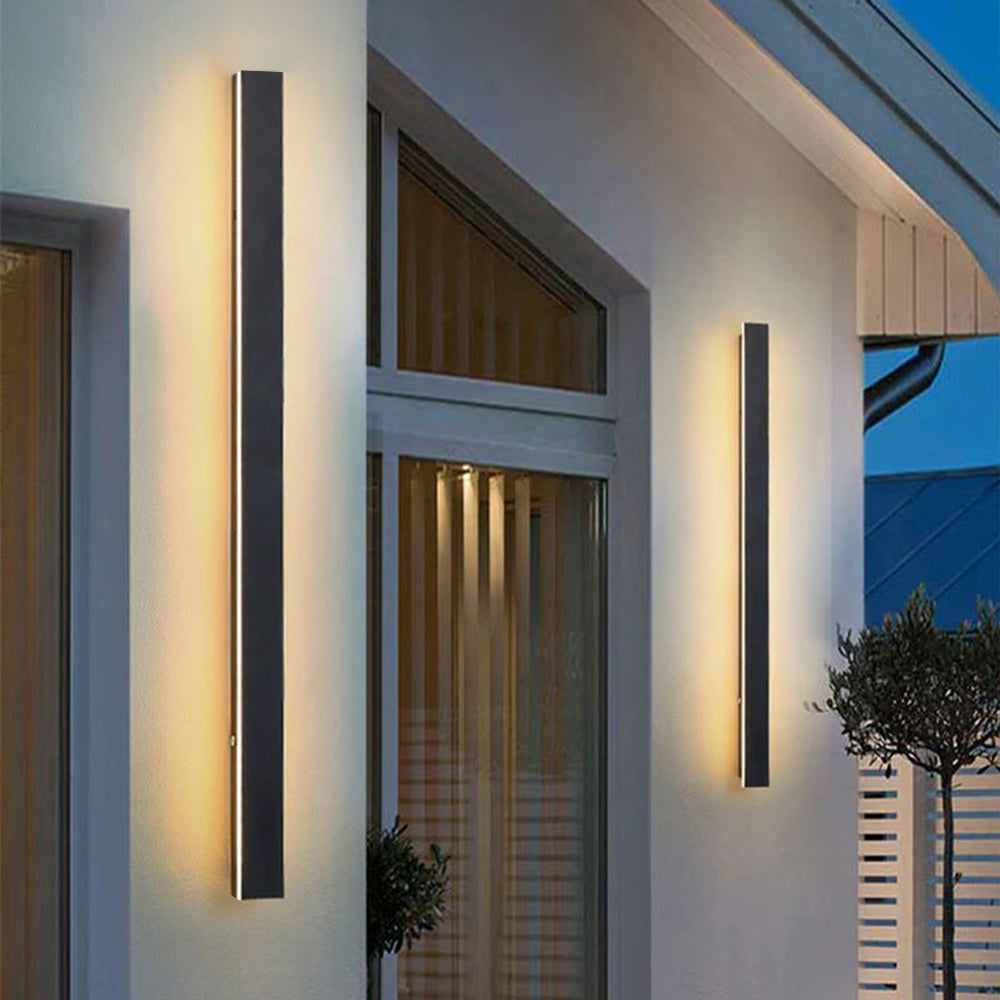 Weatherproof LED Strip Sconce for Patios, Entryways & Porches — IP65 Rated Acrylic Outdoor Fixture in Black | Thomler