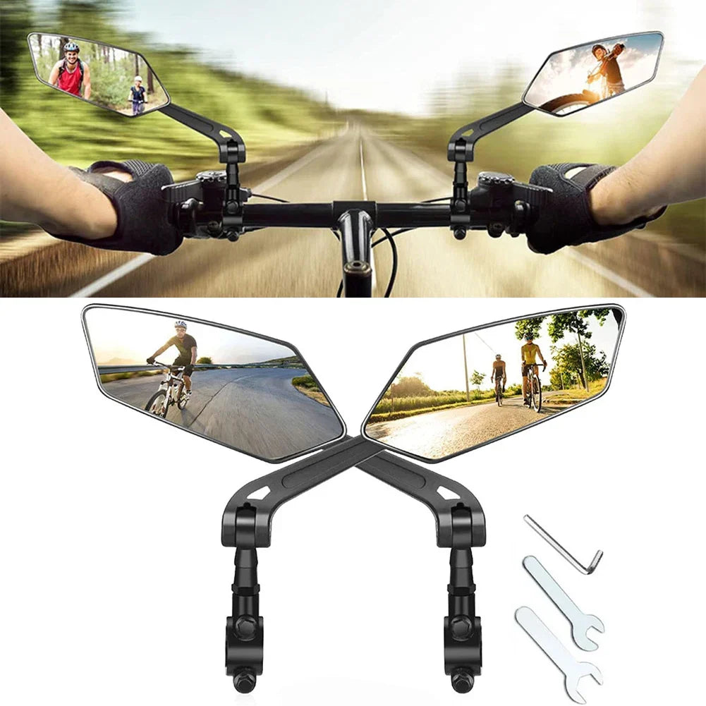 Handlebar Rearview Mirrors for Bicycles & Scooters – 2-Pack Wide-View Reflectors with Adjustable Rotation & Quick Clamp Mount | Thomler