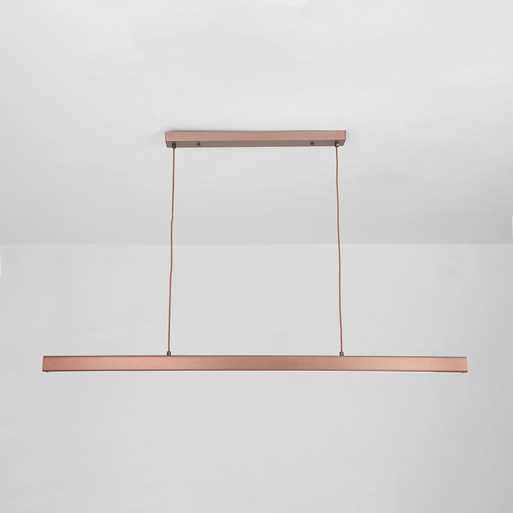 Sleek Overhead LED Bar Light Metal Frame Acrylic Diffuser Adjustable Height Dining Room Kitchen Island | Thomler