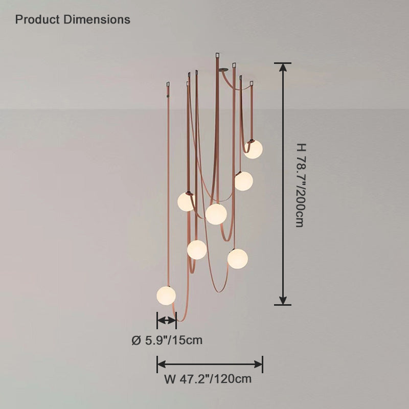 Pendant Light Leather Glass Globe 15.0 cm Adjustable Living Room Dining Room Hanging Ceiling Light For Sloped Ceilings | Thomler