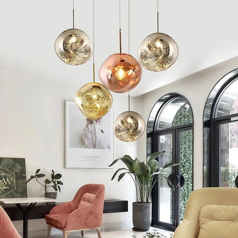 Pendant Light Acrylic 38.0 cm Warm White Living Room Dining Room Organic Lava Effect Hanging Ceiling Lamp E27 | Thomler