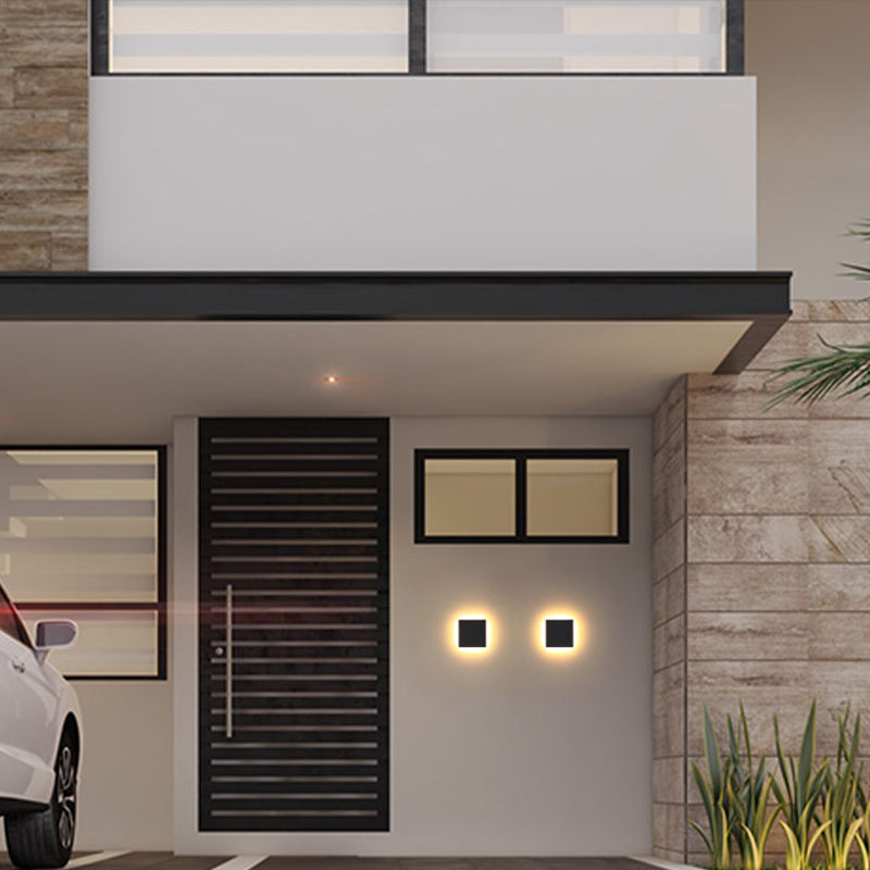 Geometric Metal LED Outdoor Wall Light for Porch & Patio with Motion Sensor Option – Modern Weatherproof Fixture | Thomler