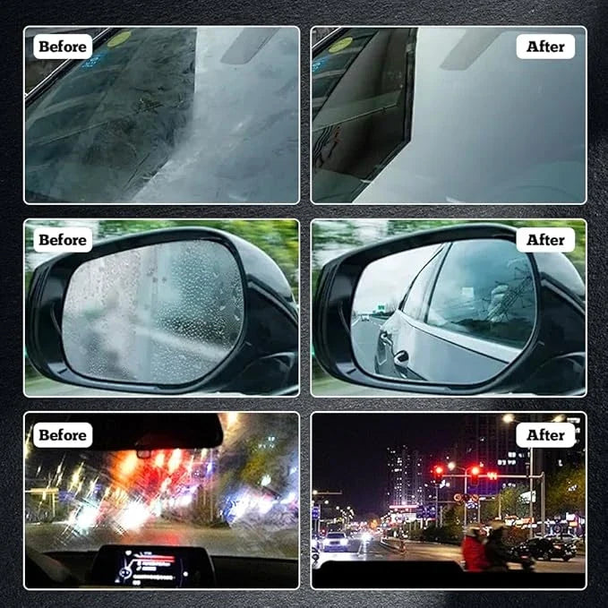 Windshield Glass Cleaner Brush with Water-Repellent Coating for Cars – Removes Haze, Streaks & Road Film | Thomler