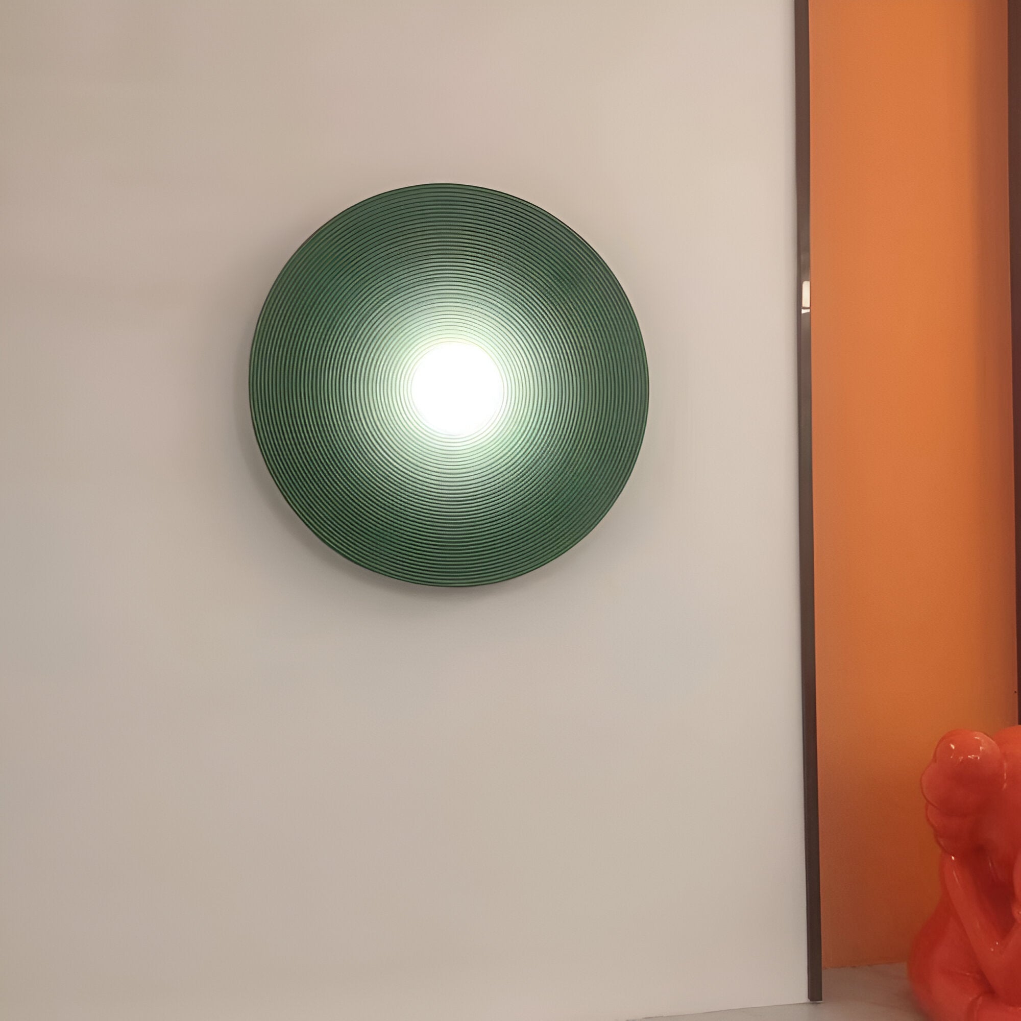 Wall Lamp Resin Glass 19.7 in Round White Bedroom Living Room Ambient Lighting Scandinavian Minimalist Sconce | Thomler