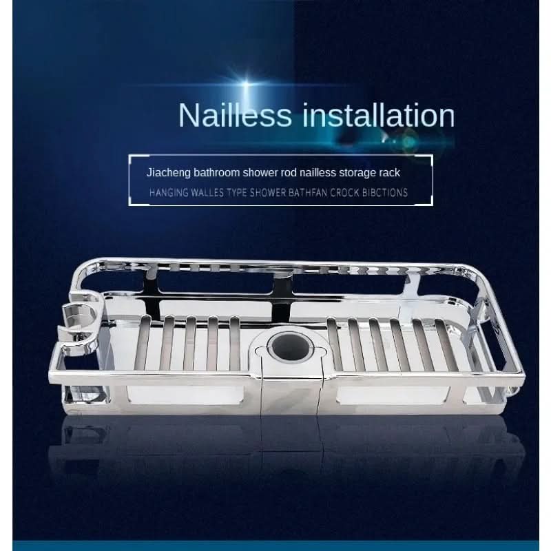 Clip-On Shower Rod Caddy with Drainage Holes for Bathroom Storage | Thomler