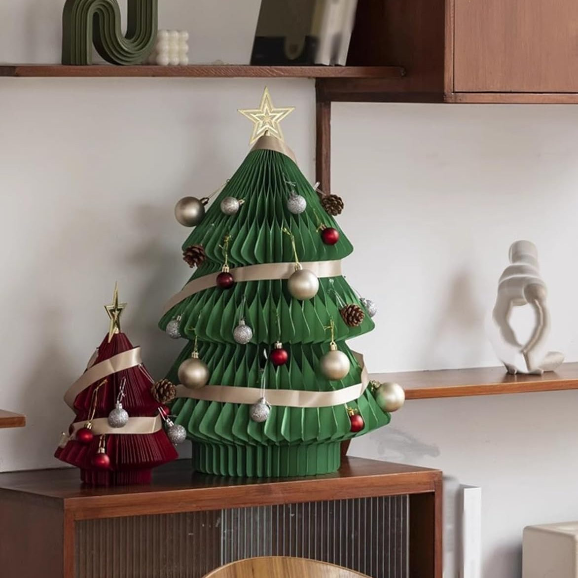 Folding Paper Decoration Tree – Collapsible Honeycomb Structure for Parties & Seasonal Displays | Thomler