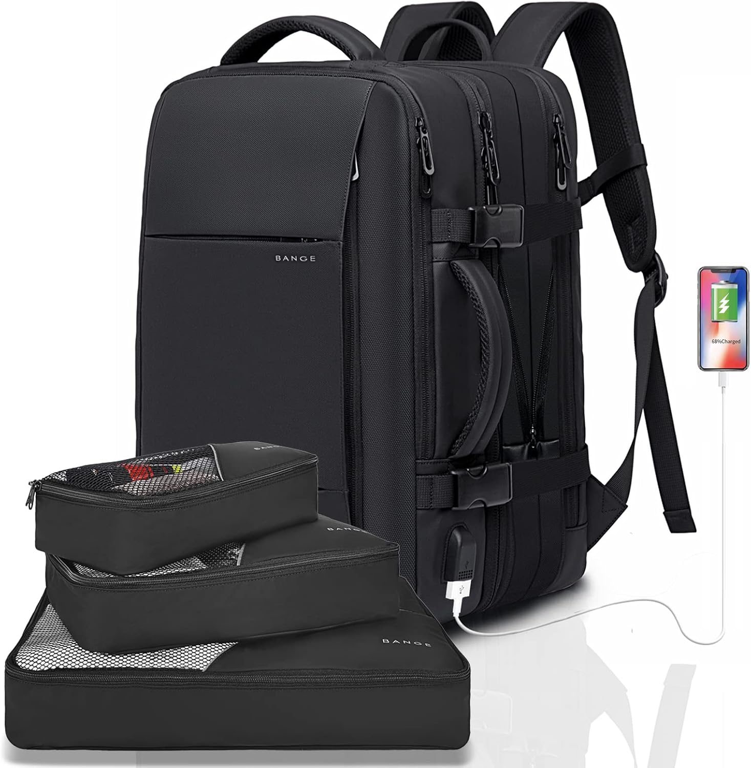 Convertible Carry-On Backpack with Laptop Compartment | Water-Resistant Travel Bag with Duffle Mode | Fits 17-Inch Laptop | Security Pocket | Thomler