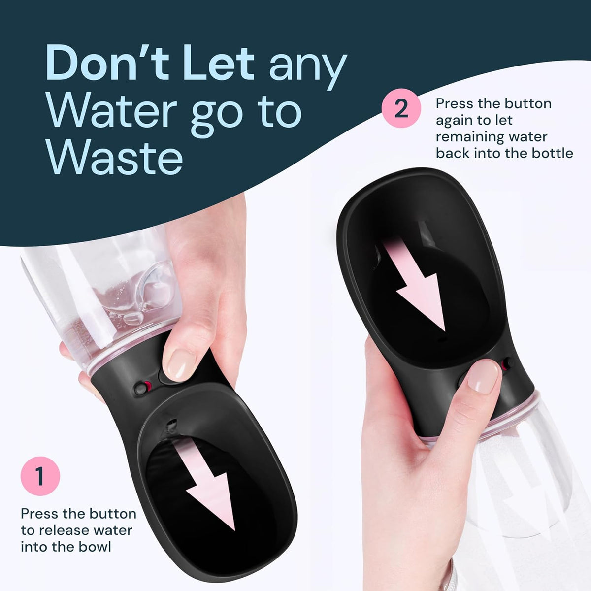 Travel Hydration Dispenser for Dogs with Flip-Top Bowl – 19 fl oz Leak-Proof Design | Thomler