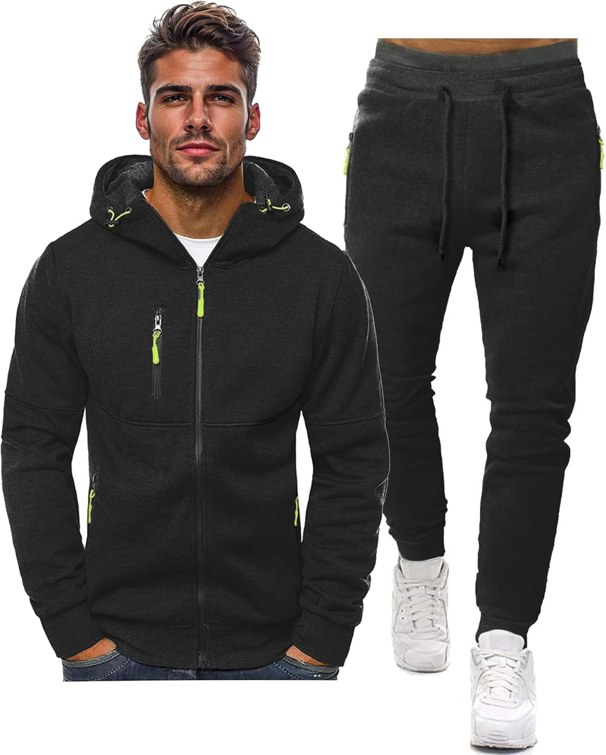 Men's Athletic Two-Piece Jogger Set with Pullover and Pants – Lightweight Breathable Tracksuit for Training, Gym & Casual Lounge Wear | Thomler