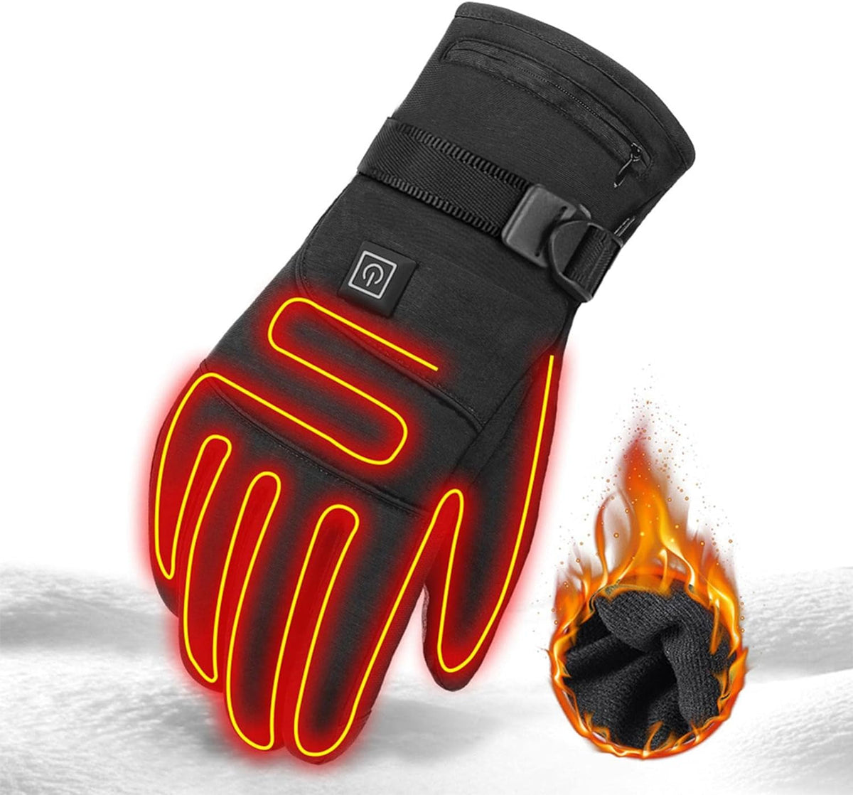 Battery-Powered Heated Gloves with Waterproof Shell & Touchscreen Fingertips for Winter Sports & Cold Weather | Thomler
