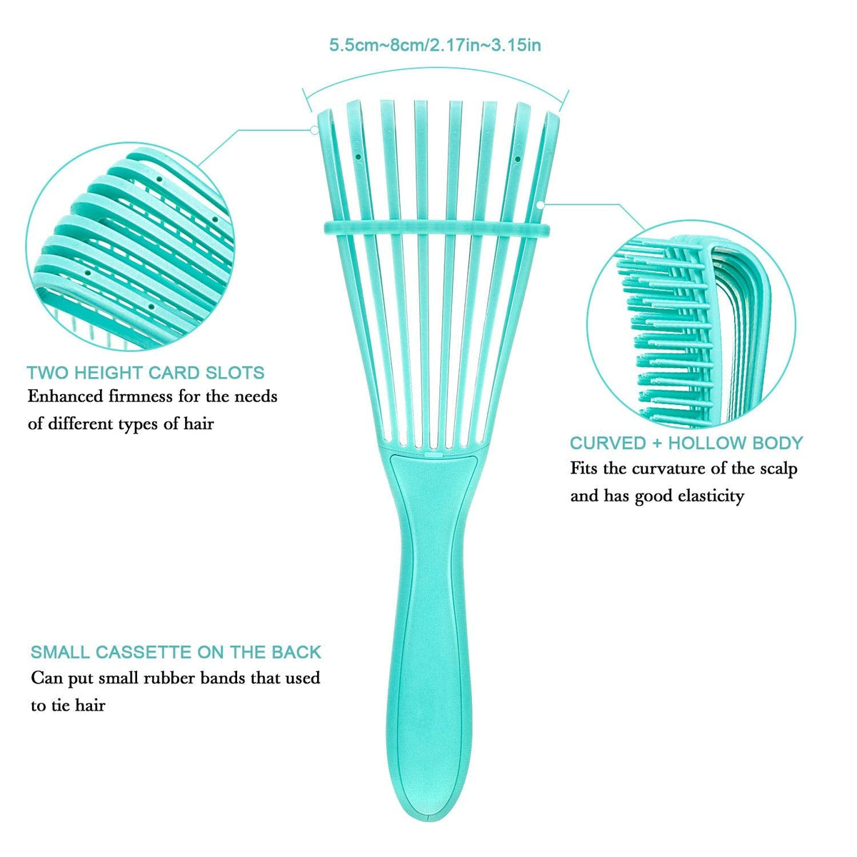 Curved Paddle Brush Set for Coily Curly Textured Hair – Pain-Free Styling Tool for Type 3 & 4 Curls | Thomler