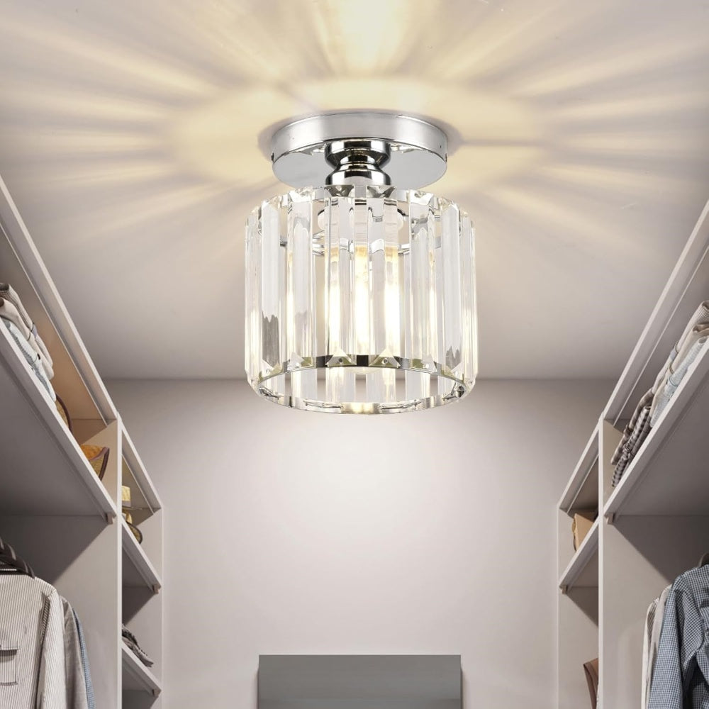 Ceiling Lamp Crystal E27 Black Or Gold Hallway Living Room Bedroom Flush Mount Light Fixture | Thomler