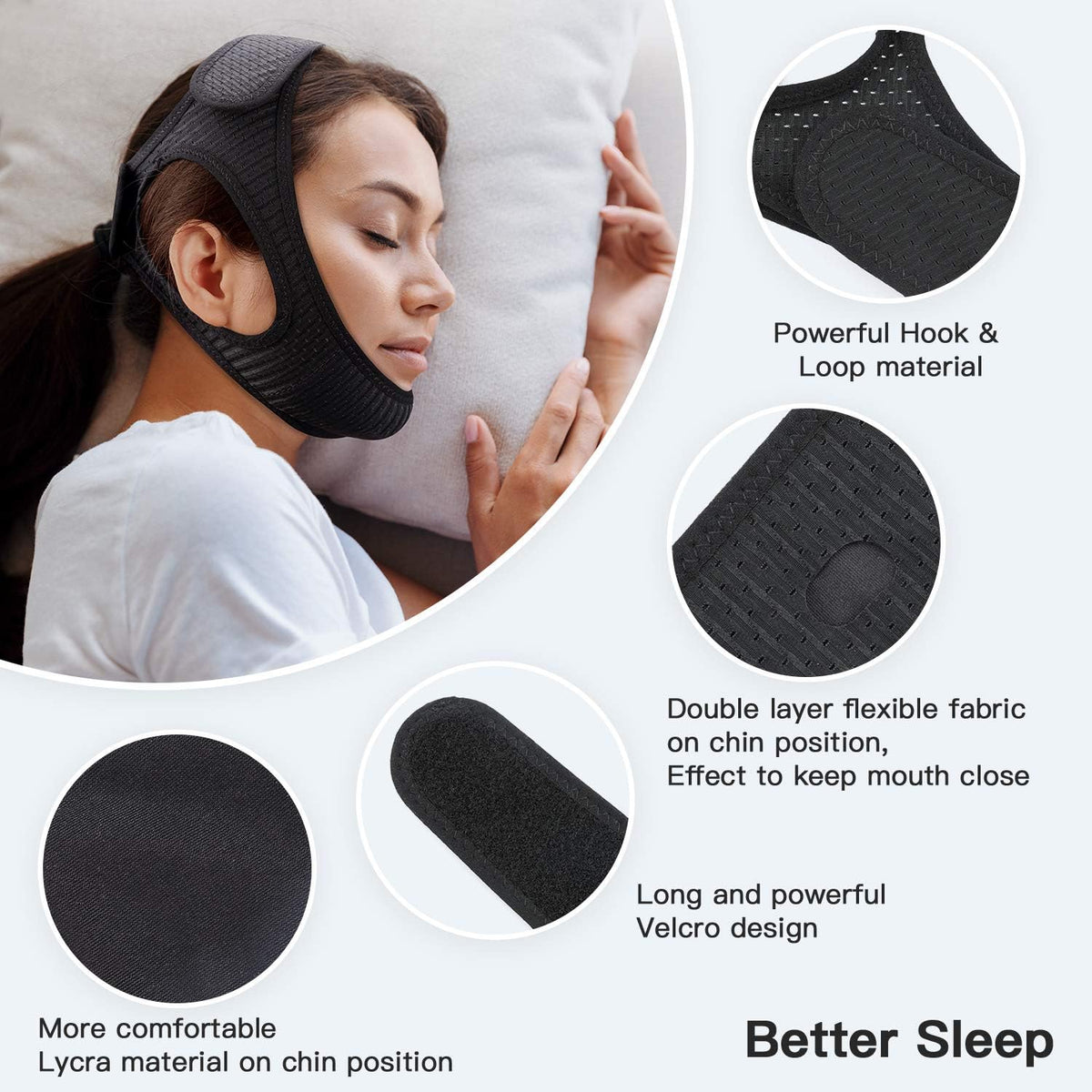 Jaw Support Sleep Band for Mouth Breathing & Nighttime Noise – Adjustable Comfort Strap for Men Women Kids | Thomler
