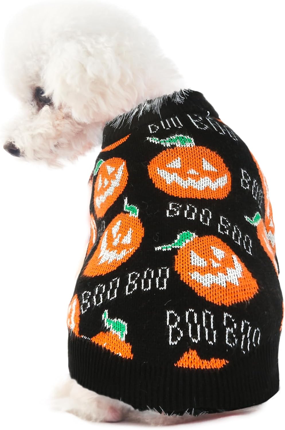 Festive Jack-O'-Lantern Knit Pullover for Dogs & Cats – Soft Seasonal Outfit for Small Pets | Thomler