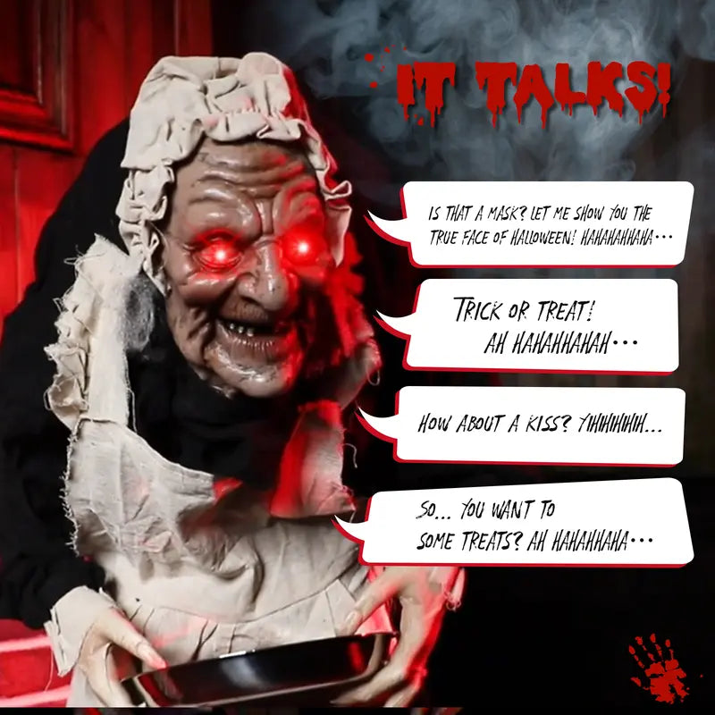 5-Foot Sound-Activated Animatronic Halloween Greeter with Motion Sensor & Light-Up Eyes | Thomler
