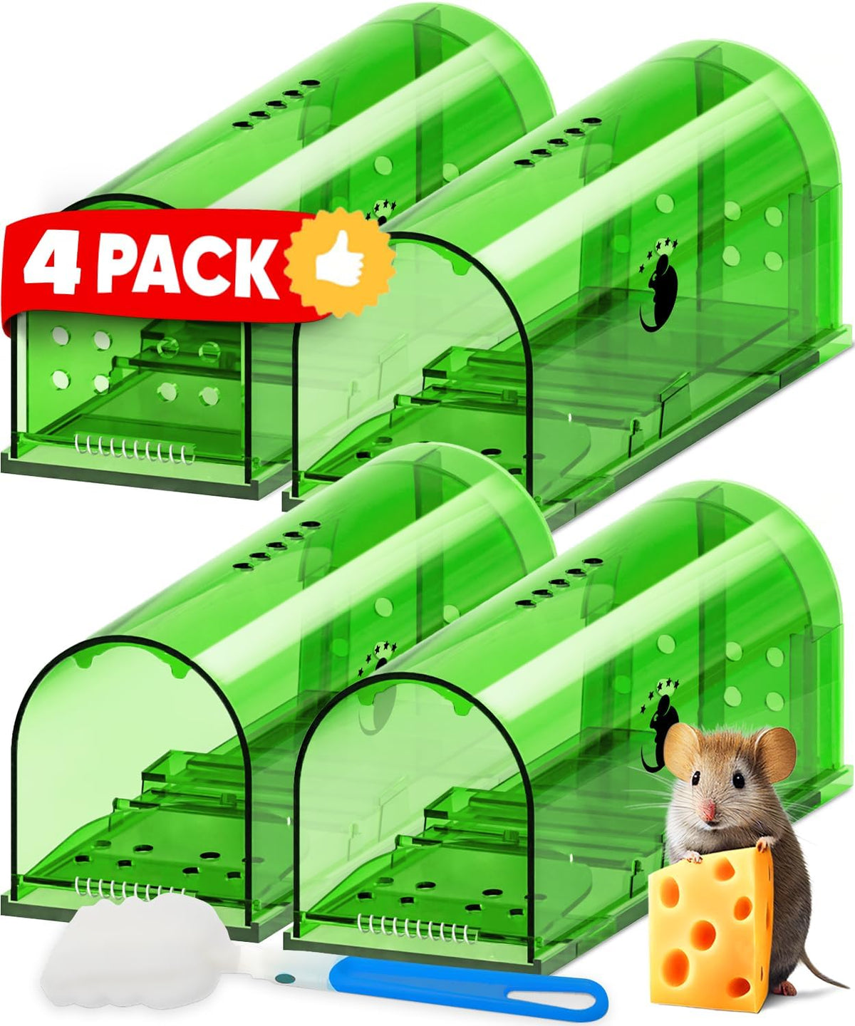 Live Capture Rodent Control System – Reusable Humane Pest Management Kit with Transparent Chambers, Ventilation & Quick-Release Doors for | Thomler