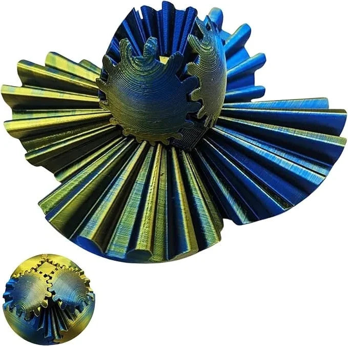 3D Printed Interlocking Gear Sphere Fidget Toy Desktop Stress Relief Ball Mechanical Puzzle for Focus & Anxiety | Thomler