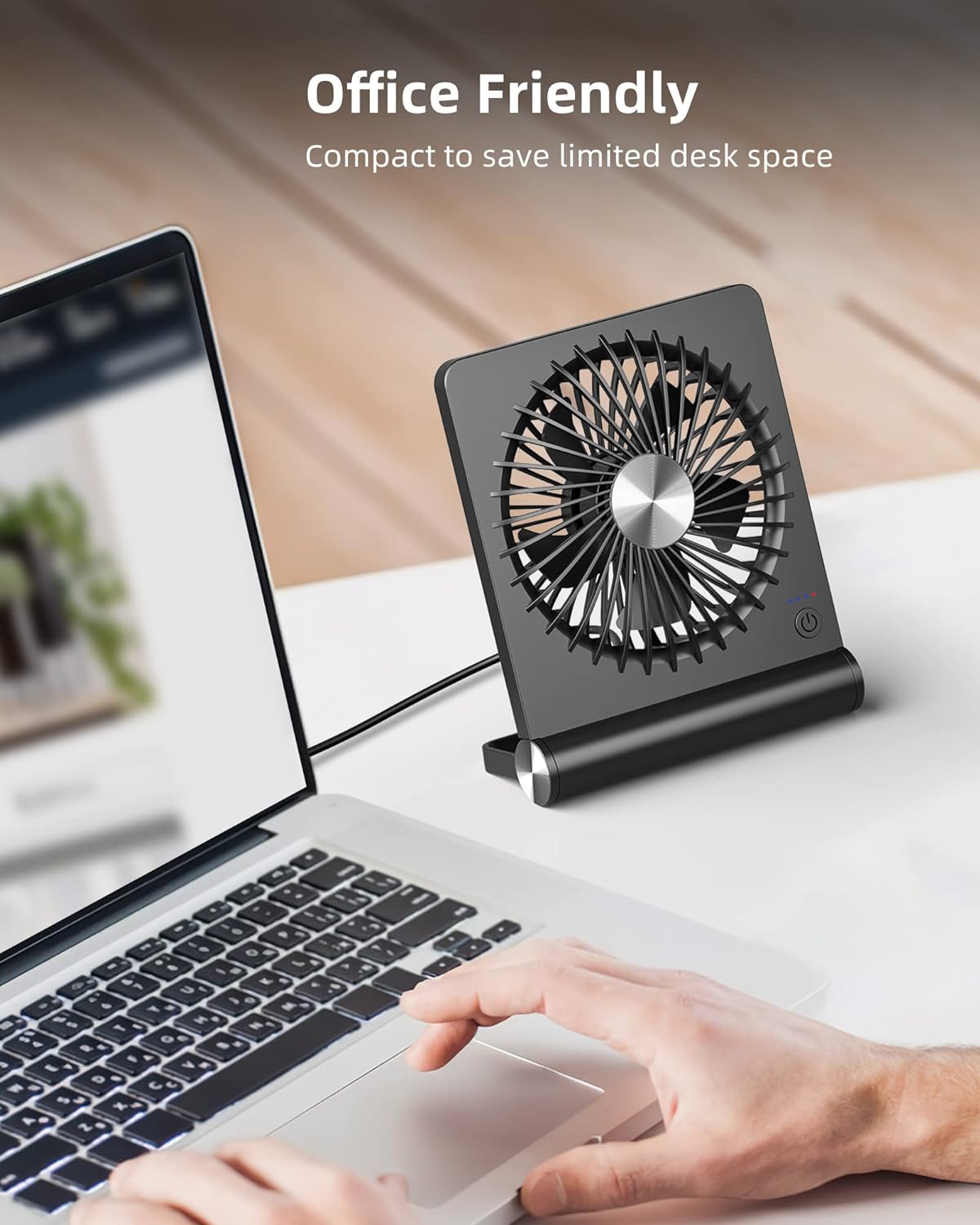 Table Fan USB Powered 15.0 cm Compact Black Desk Bedroom Quiet Cooling Air Circulator Mini Fan For Office Nightstand Use | Thomler