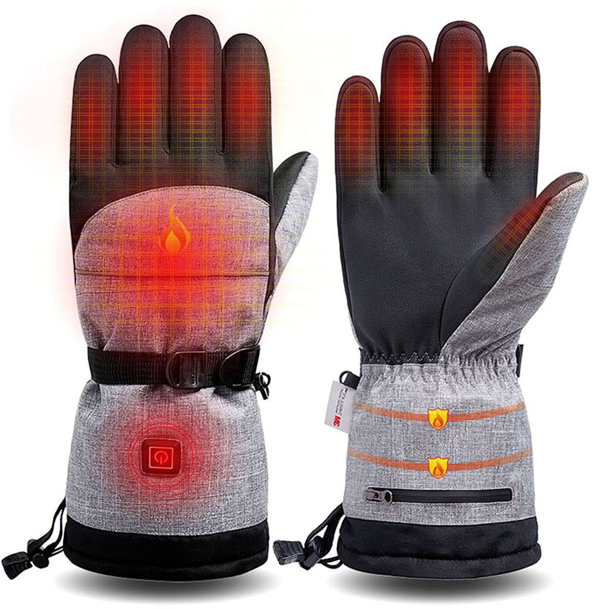 Battery-Powered Heated Winter Gloves with Touchscreen Fingers & 3 Temperature Settings for Skiing, Outdoor Work | Thomler