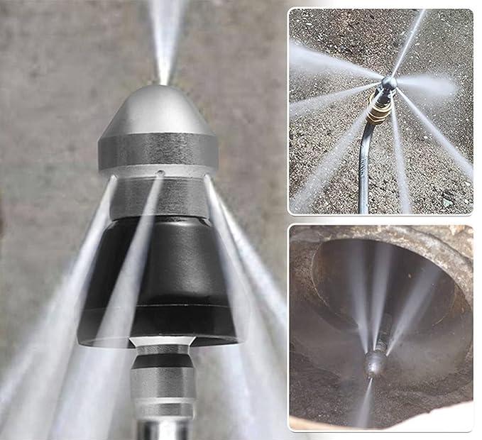 Pressure Washer Sewer Jetter Attachment for Stubborn Pipe Clogs 1/4 Inch Quick Connect Rotary Cleaning Tool for Household Drains Kitchen Bat | Thomler