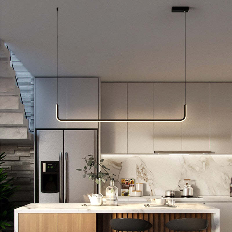 Contemporary Dual-Frame Linear LED Pendant Light for Dining & Living Rooms | Thomler
