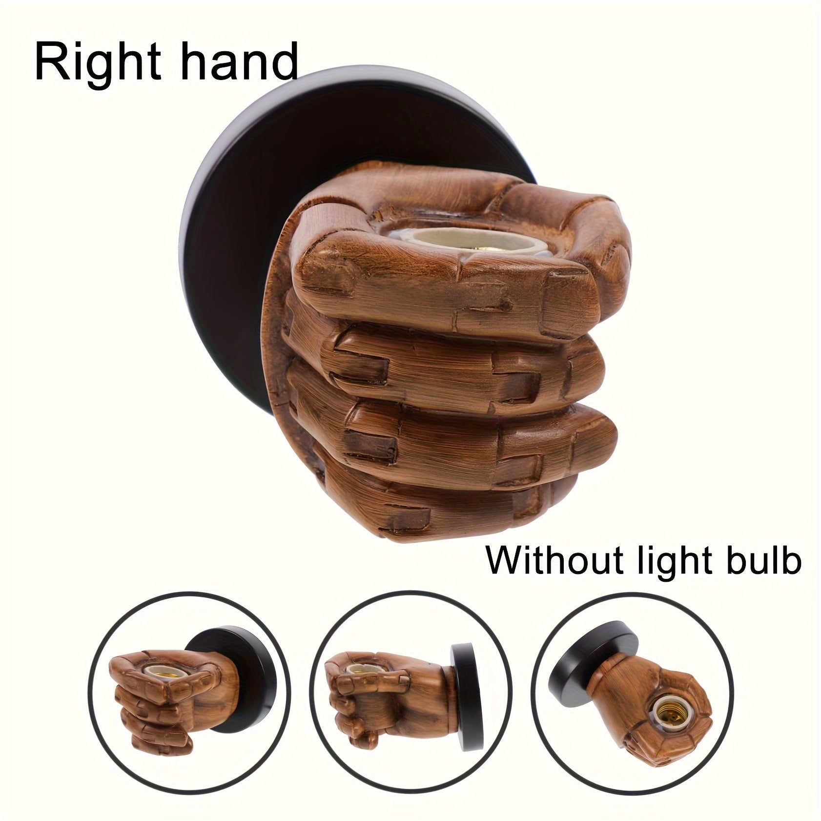 Sculptural Fist Wall Sconce – Resin Hand-Shaped Fixture with E26 Socket for Bedroom, Hallway, Restaurant – Industrial Décor Statement Piece | Thomler