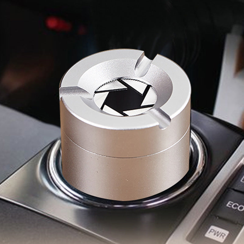 Stainless Steel Twist-Lock Ashtray for Car and Home | Odor-Sealing 360° Rotation Design Smokeless Holder | Thomler