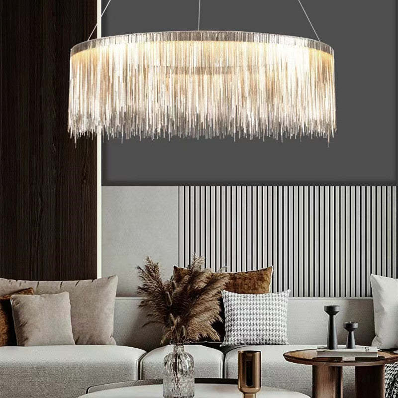 Waterfall Chain LED Chandelier Modern Metal Statement Light for Dining Room & Bedroom | Thomler