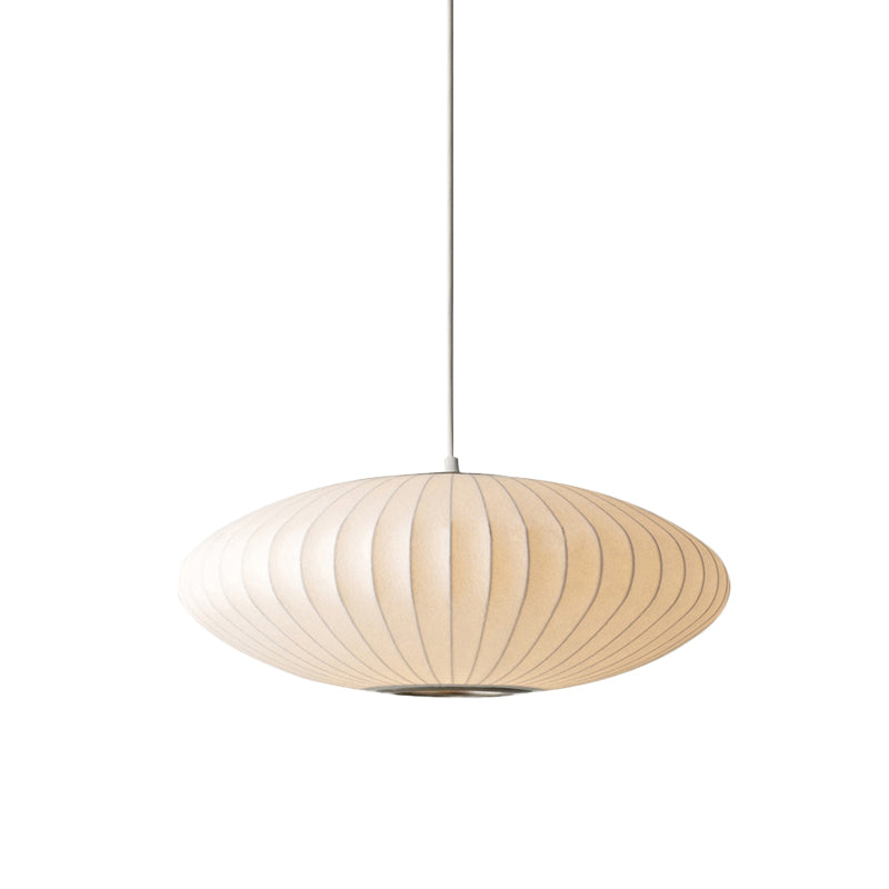 White Fabric Drum Pendant Light with Adjustable Cord for Kitchen Island Dining Room Bedroom Living Room Modern Ceiling Fixture | Thomler